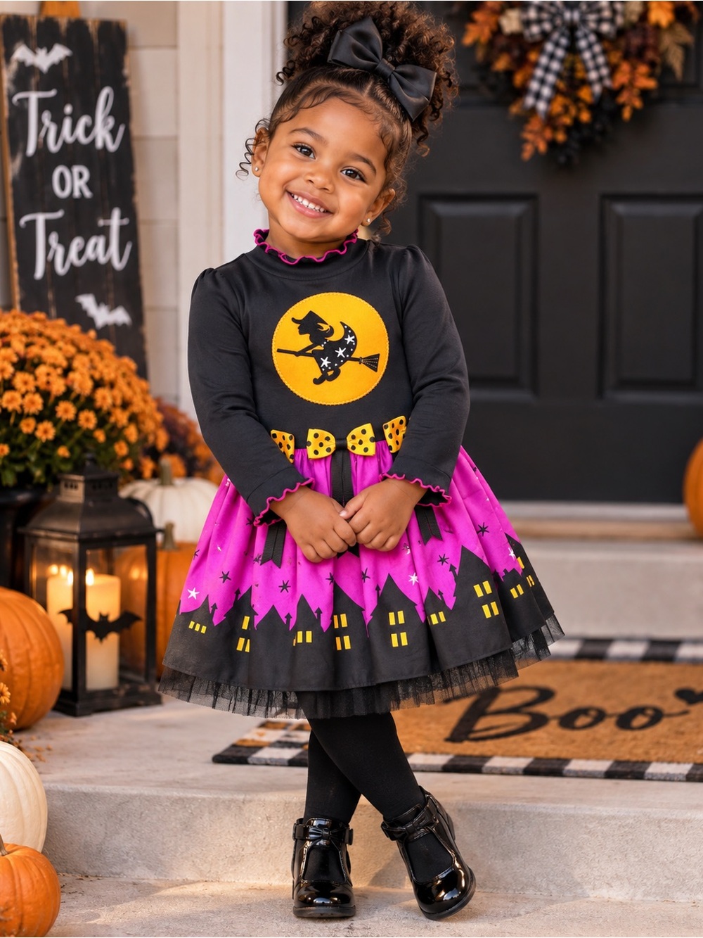 Bonnie Jean Black, Purple & Yellow Witch Dress